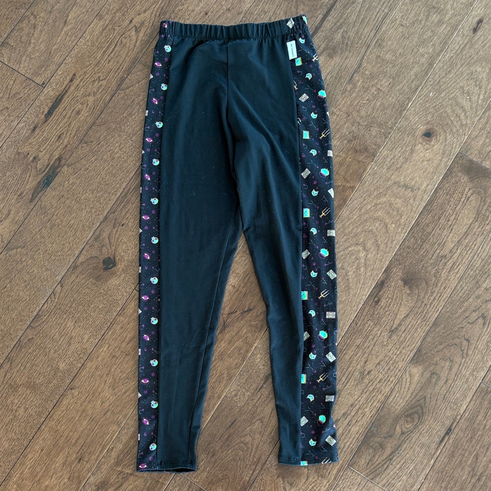 Disney Her Universe Women's Black Leggings with Patterned Halloween Sides